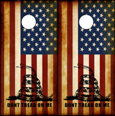 Don't Tread On Me American Flag Corn Hole Board Wraps